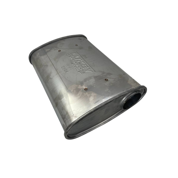 2.5" 10"x4" 14" Lukey Turbo O/O Triple Flow Muffler 430 Stainless Steel | Australian Tow Spares