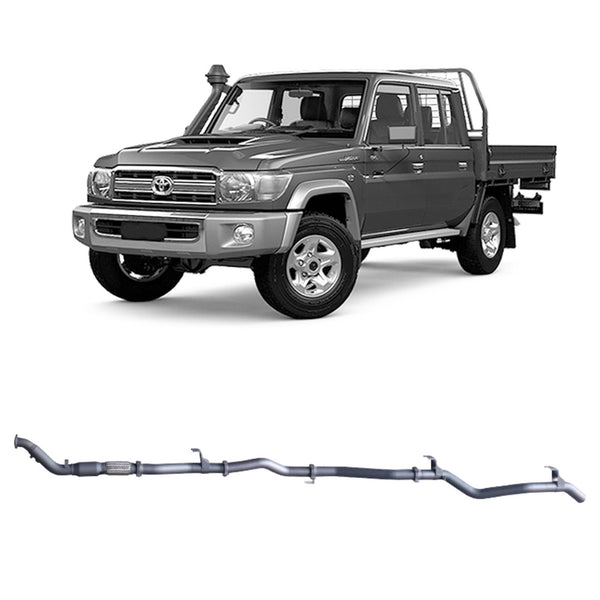 Redback Extreme Duty Exhaust for Toyota Landcruiser 79 Series Double Cab with Auxiliary Fuel Tank (01/2012 - 10/2016) | Australian Tow Spares