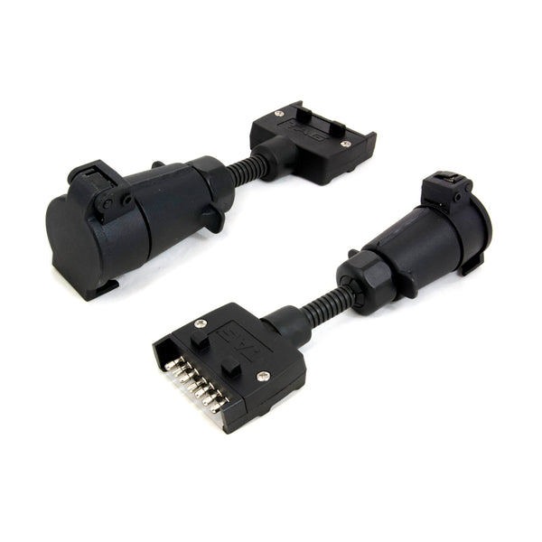 TAG Trailer Adapter - 7 Pin Flat Plug to 7 Pin Large Round Socket | Australian Tow Spares