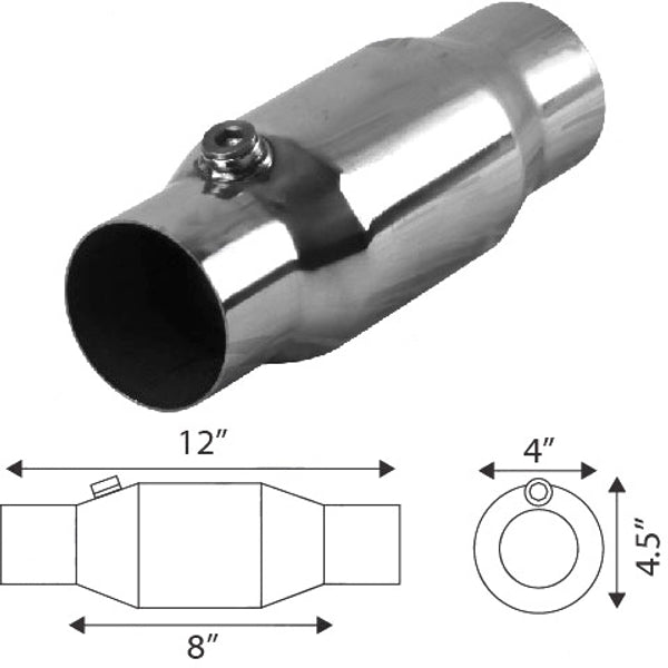 3.5" High Flow Catalytic Converter 100 Cell Stainless Performance | Australian Tow Spares