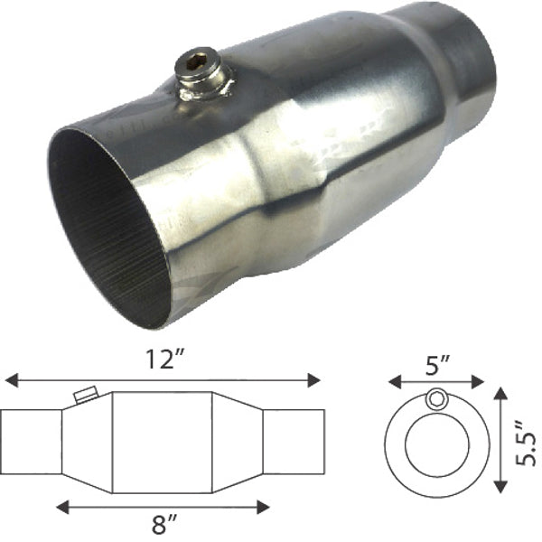 4" High Flow Catalytic Converter 100 Cell Stainless Performance | Australian Tow Spares
