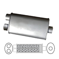 8" x 4" Oval, 14" Long, 2" Single In/Twin Out, Glass Packed | Australian Tow Spares