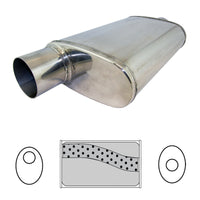 Redback Sports Muffler 9X4 STR 14 O/C 3 SPIGOTS 304 GRADE POLISHED