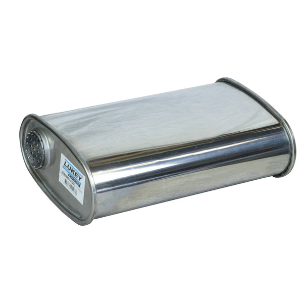 2" 8"x4" 14" Long O/C Megaflow Lukey Muffler 430 Stainless Steel | Australian Tow Spares