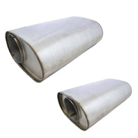 4" 304 Stainless Steel Muffler 9X4.5" 14" Offset Centre Polished | Australian Tow Spares