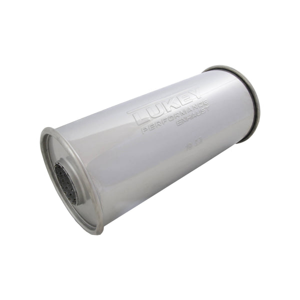 2" Inlet 5" Round 12" Long Megaflow Lukey Resonator 430 Stainless Steel | Australian Tow Spares