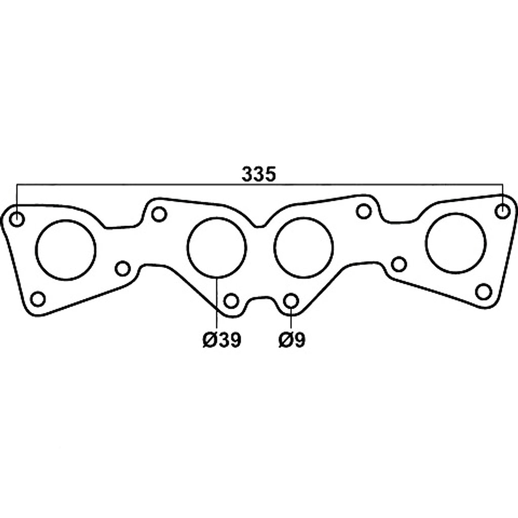 Extractor Gasket for Ford Courier, Mazda B2600, Raider & Bravo 2.6L G6 EFI, 12V
