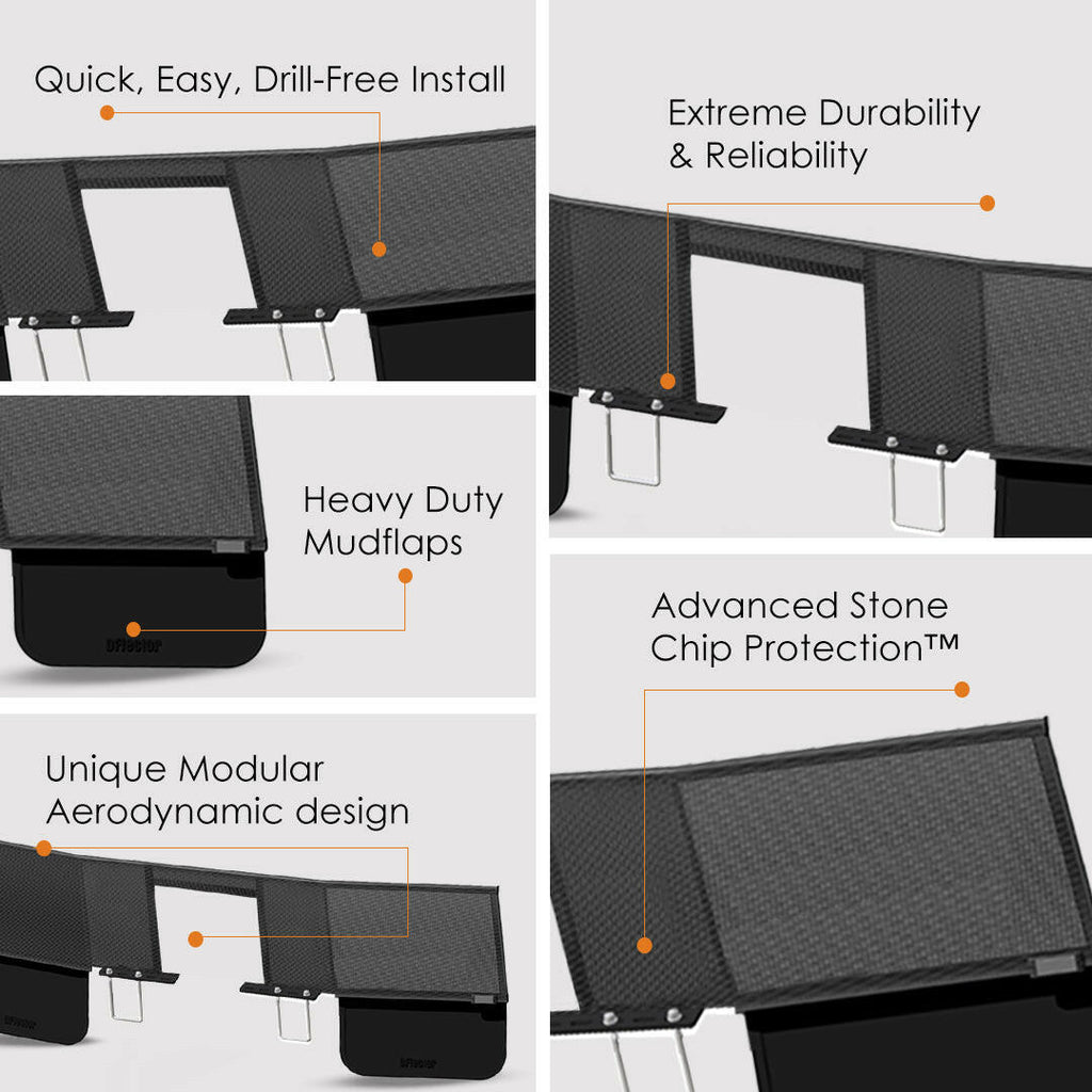 D-Flector Caravan Centre-Cut Aluminium Angled Stone Guard - DSG053