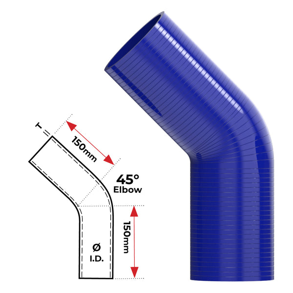 Redback Silicone Hose (2-1/2") 45° Bend | Australian Tow Spares