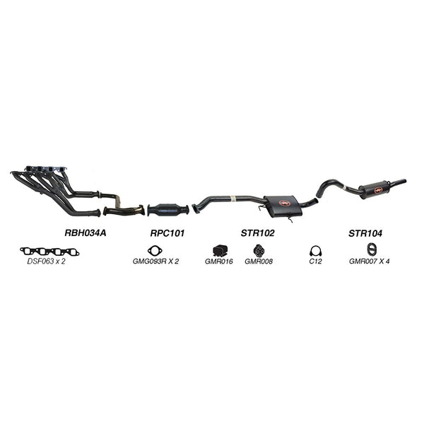 Redback Performance Headers and 2.5" Exhaust System for Holden Commodore VN VP VR V8 Sedan | Australian Tow Spares