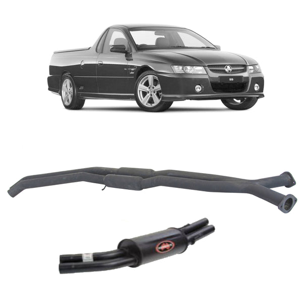Twin 2.5" Catback Exhaust For Holden Commodore VU-VZ Ute and Wagon with Centre Hotdogs and Rear Muffler (2000 - 2007 ) | Australian Tow Spares