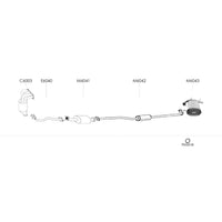 Redback Standard Centre Muffler for X-Trail T30 2.5L QR25DE 4WD All Models (10/2001 - 09/2007)