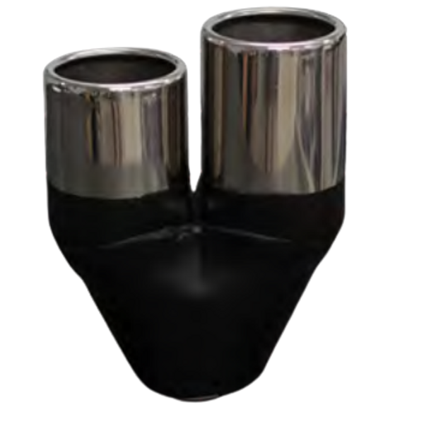 Redback Twin Exhaust Tip 2.25" Inlet Twin 2.5" Outlet Rolled In Staggered | Australian Tow Spares