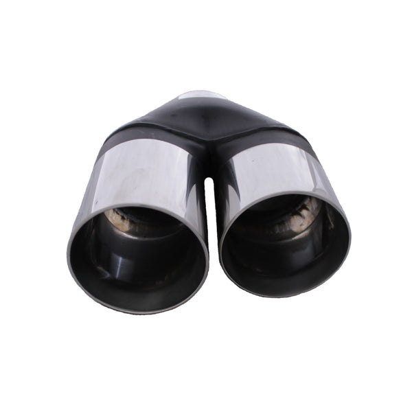Dual 3.5" Exhaust Tip Y-Piece Inner Cone Staggered Twin 3 ½" Out 9" Long 304 SS | Australian Tow Spares