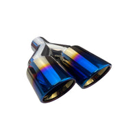 Dual 3.5" Y Piece Exhaust Tip Left Hand Titanium Blue Finish 2.5" Inlet | Australian Tow Spares