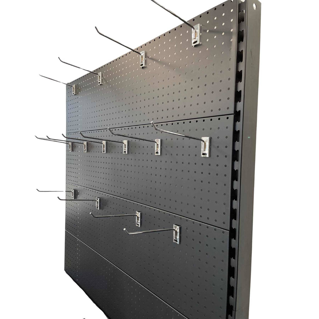 Heavy Duty Retail Display Rack (with Peg Board Gondola and Base Rack Shelving) - 1200W x 2100H x 450D