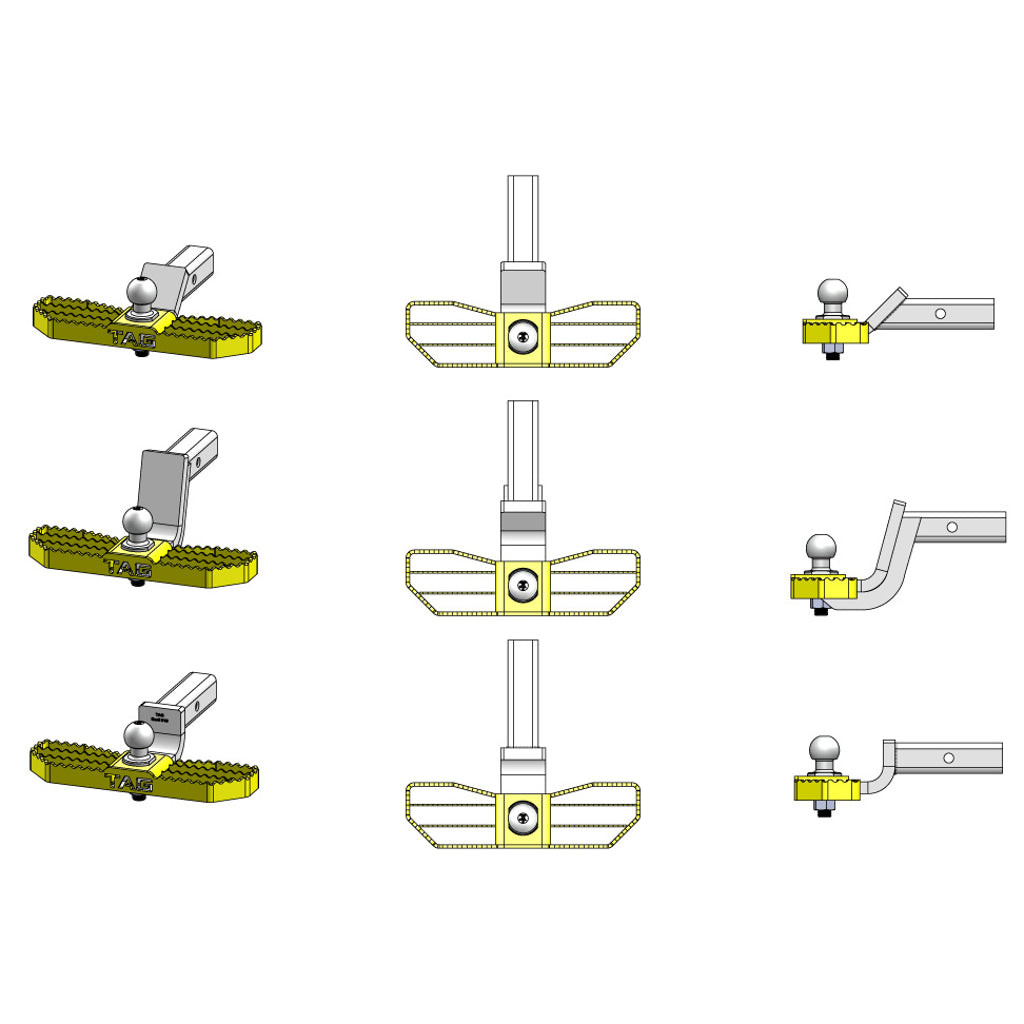 TAG Heavy Duty Serrated Hitch Step - Universal Towbar Ballmount Attachment