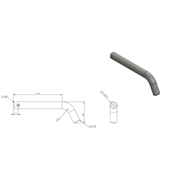 TAG Extra Long Towbar Hitch Pin - Suitable For Toyota Landcruiser 300 Series, Prado 250 Series | Australian Tow Spares