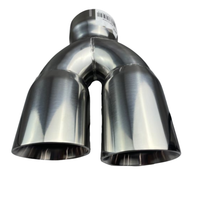Redback 3" Dual Exhaust Tip Left hand side Angle Cut Double Wall