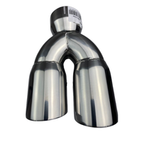 Redback 3" Dual Exhaust Tip Left hand side Angle Cut Double Wall