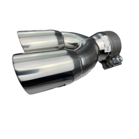 Redback 3" Dual Exhaust Tip Left hand side Angle Cut Double Wall