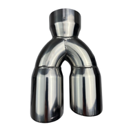 Redback 3" Dual Exhaust Tip Right hand side Angle Cut Double Wall