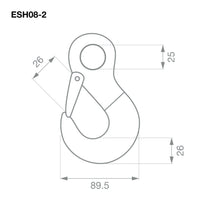 TAG 2T G80 Trailer Safety Chain Kit 8mm Eye Sling Hooks & Hammer Lock Connectors
