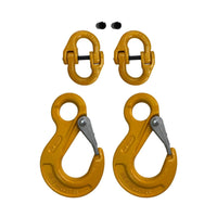 TAG 2T G80 Trailer Safety Chain Kit 8mm Eye Sling Hooks & Hammer Lock Connectors