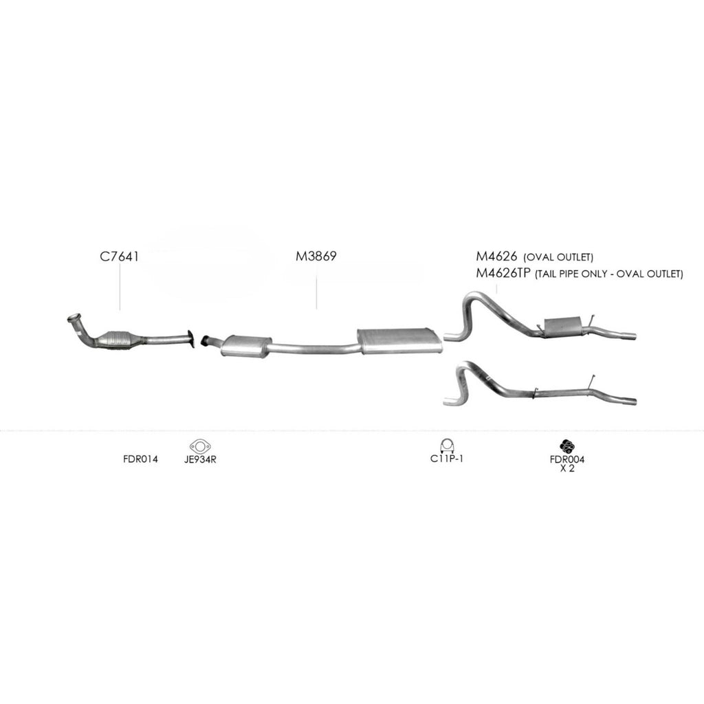 Redback Standard Replacement Exhaust for Ford Falcon  EF EL AU  ( (08/1994 - 09/2002)