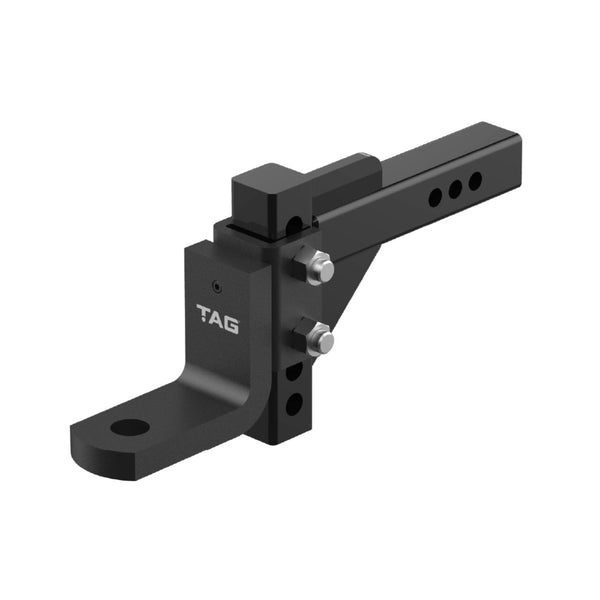 TAG Adjustable Heavy Duty Tow Ball Mount 90° Face, 50mm Square Hitch - 174mm Drop, 199mm Rise | Australian Tow Spares