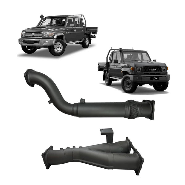 Redback Extreme Duty DPF Adaptor Twin 4" Exhaust for Toyota Landcruiser 79 Series Single and Double Cab (11/2016 - on) | Australian Tow Spares